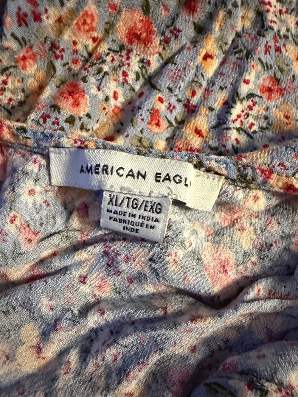 American Eagle Outfitters Blue Floral Tiered Tank Dress - Picture 2 of 3